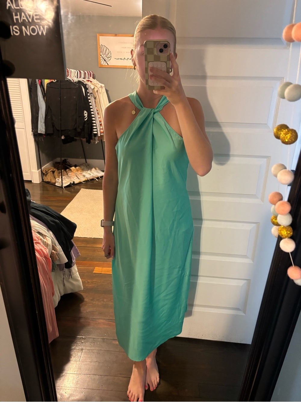 a new day Aqua Halter Midi Dress
